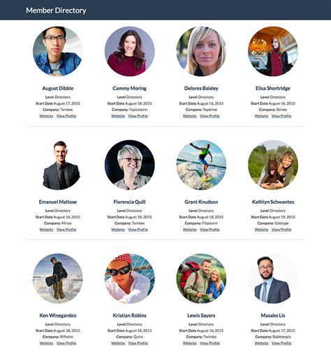 Member Directory .